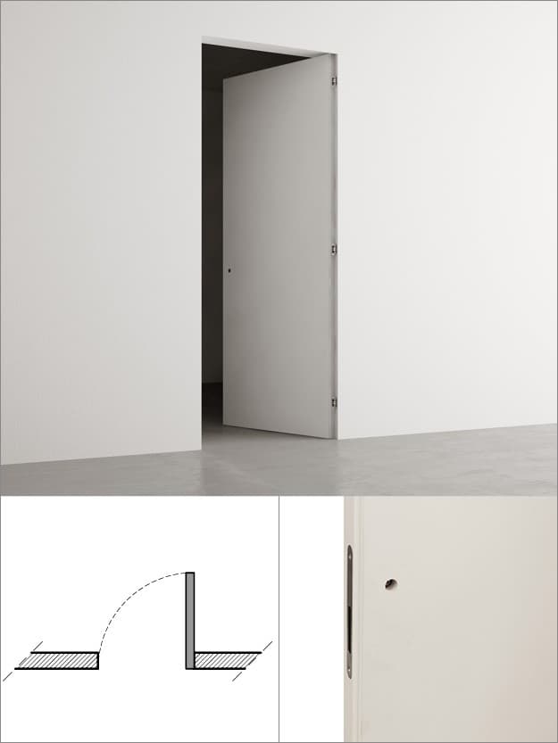 Hinged door right hand inswing with protective prime coat and with none