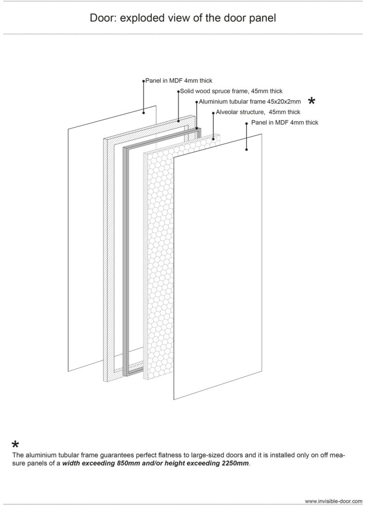 Hinged door cm 70x240 - Invisible-door