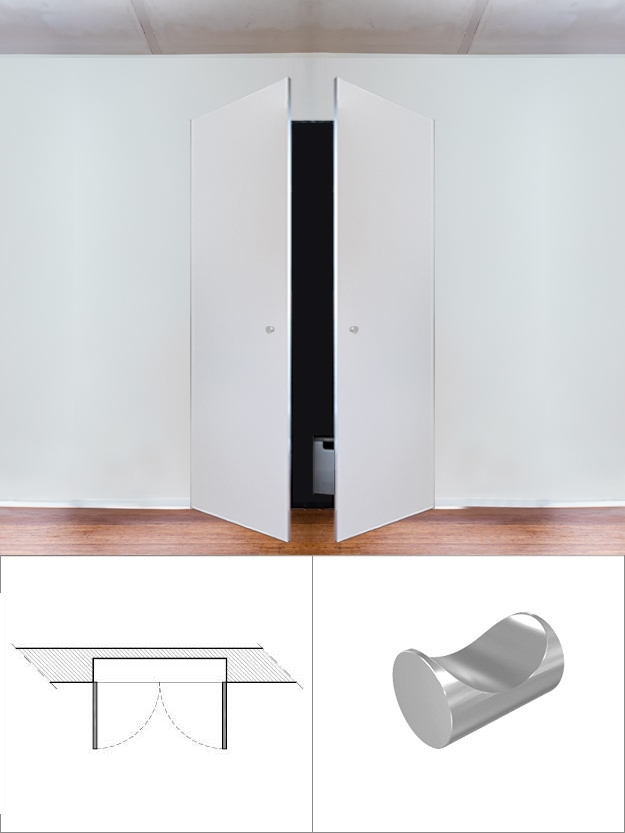 Wardrobe 2 doors with fixed knob
