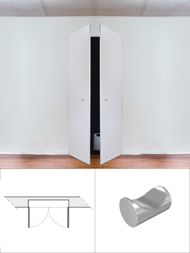 Wardrobe 2 doors with fixed knob