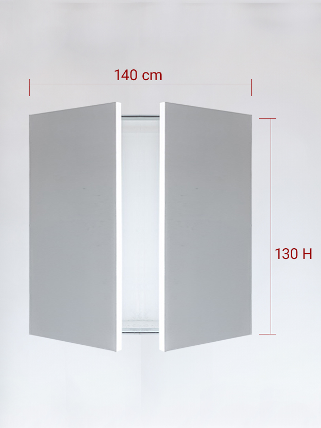 Invisible double panels cm 140×130