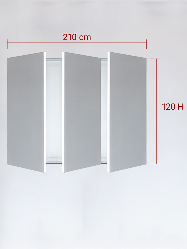 Invisible triple panels cm 210x120
